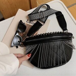 Elegant Black and White Crossbody Bag